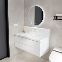 High Quality Solid Surface European Modern Bathroom Vanity Single Sink