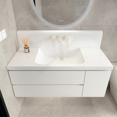High Quality Solid Surface European Modern Bathroom Vanity Single Sink