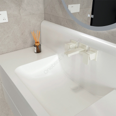 High Quality Solid Surface European Modern Bathroom Vanity Single Sink