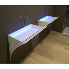 Germany Design LED Pedestal Wash Basin Floor Mounted Hand Wash Sink