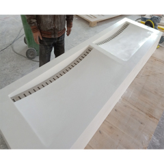 Acrylic Solid Surface Wall Hung Hand Wash Basin Sink for Bathroom Furniture