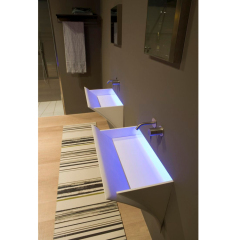 Germany Design LED Pedestal Wash Basin Floor Mounted Hand Wash Sink