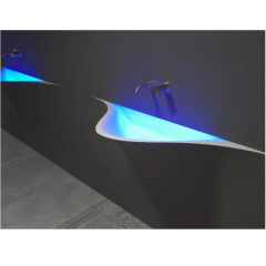 Antoniolupi Design LED Oval Sink Art Basin Gold Wash Basin for Bathroom