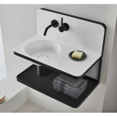 White and Black Bathroom Furniture and Taps Modern Wash Basin Sink
