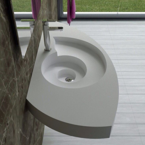 Leaf Shape Design Bathroom Sink Salon Spa Furniture Wash Basin with Faucet