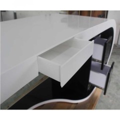 White and Black Color Executive Office Desk Home Work Table with File Cabinet
