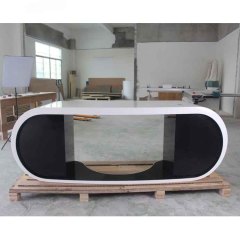 White and Black Color Executive Office Desk Home Work Table with File Cabinet