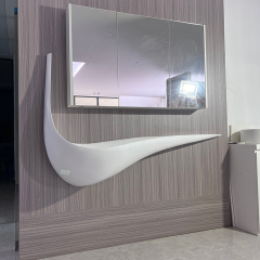 Corian Granite Bathroom Sink Hote Sale Wash Basin Set with Mirror