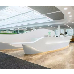 HIMACS Composite Material Reception Desk LED Airport Reception Counter