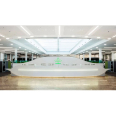 HIMACS Composite Material Reception Desk LED Airport Reception Counter