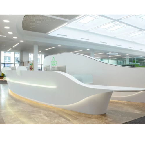 HIMACS Composite Material Reception Desk LED Airport Reception Counter