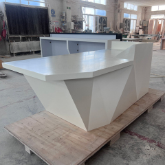 8 Feet Long Spa Reception Desk Beige Color Corian Customer Service Counter