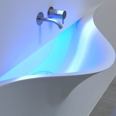Antoniolupi Design LED Oval Sink Art Basin Gold Wash Basin for Bathroom