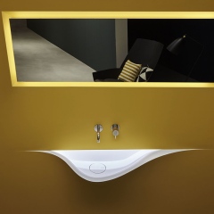 Antoniolupi Design LED Oval Sink Art Basin Gold Wash Basin for Bathroom