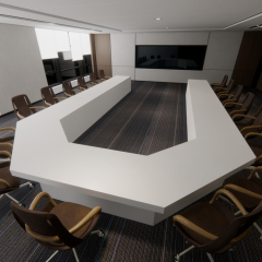 24 Persons Conference Table U Shape Corian Boardroom Meeting Desk