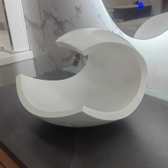 Curved Shape Corian Bathroom Furniture Cabinet Basin Sink for Hand Wash