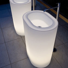 LG Solid Surface Stone Stand Washing Basin Night Club Bathroom Sinks