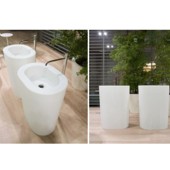 LG Solid Surface Stone Stand Washing Basin Night Club Bathroom Sinks