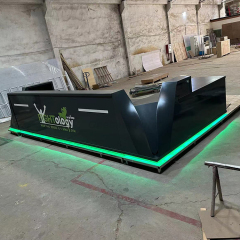 Hamburg Gym Lobby Service Counter Custom Color Dark Grey Reception Desk with Led
