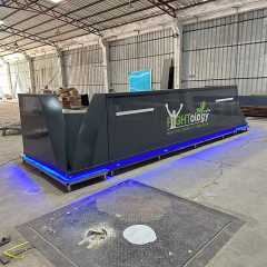 Hamburg Gym Lobby Service Counter Custom Color Dark Grey Reception Desk with Led