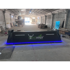 Hamburg Gym Lobby Service Counter Custom Color Dark Grey Reception Desk with Led