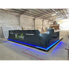 Hamburg Gym Lobby Service Counter Custom Color Dark Grey Reception Desk with Led