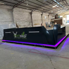 Hamburg Gym Lobby Service Counter Custom Color Dark Grey Reception Desk with Led