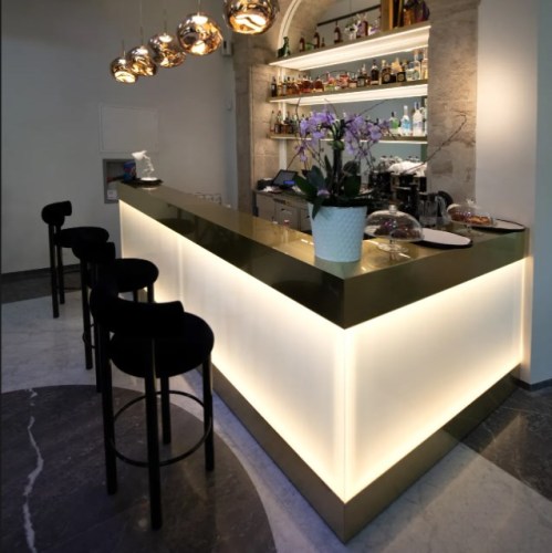 Spain Design Style Wine Bar Counters Black Marble Top Coffee Bar Furniture