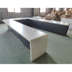 White and Grey U Shape Conference Tables Switch Socket Meeting Table