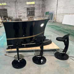 Led Black Bar Furniture Ready Made Restaurant Bar Counter Boat Shape