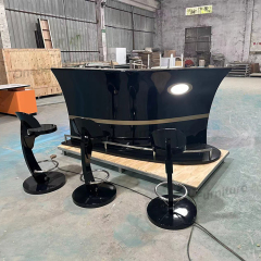 Led Black Bar Furniture Ready Made Restaurant Bar Counter Boat Shape