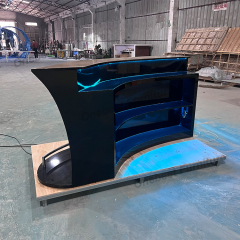 Led Black Bar Furniture Ready Made Restaurant Bar Counter Boat Shape