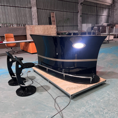 Led Black Bar Furniture Ready Made Restaurant Bar Counter Boat Shape