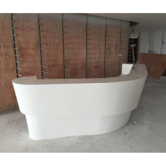 HK L Curved Shape Reception Desk White Easy Install Office Reception Table