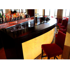Black and Rattan Counter Bar Stools Semicirle Ready Made Front Counters