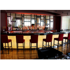 Black and Rattan Counter Bar Stools Semicirle Ready Made Front Counters