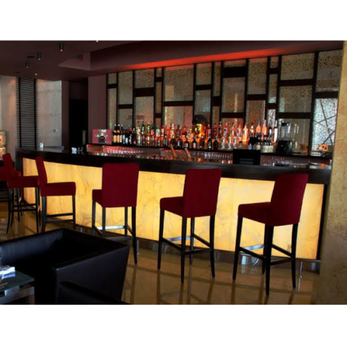 Black and Rattan Counter Bar Stools Semicirle Ready Made Front Counters