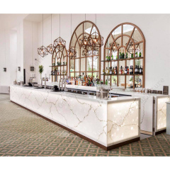 Coffee Counter Shop Interior Decoration Bar Counter with Fridge