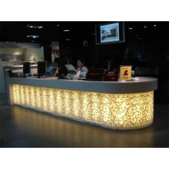 Ireland Led Solid Surface Bar Counter Engraved Pattern Cinema Service Counter