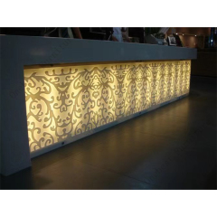 Ireland Led Solid Surface Bar Counter Engraved Pattern Cinema Service Counter