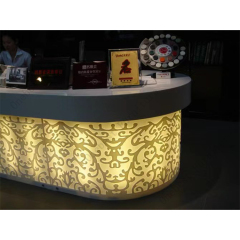 Ireland Led Solid Surface Bar Counter Engraved Pattern Cinema Service Counter