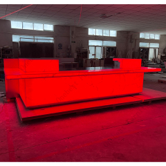 Illuminated Led Sushi Bar Counter Table U Shape Stone Bar Stools