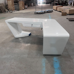 Round Corner White and Blue Workstation Desk Office Furniture for Sale