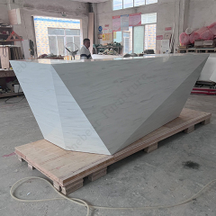 Norway Design Cold White Small Clinic Reception Desk Marble Stone Counter