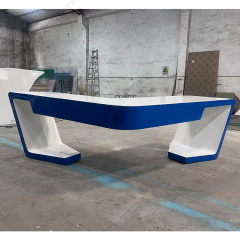 Round Corner White and Blue Workstation Desk Office Furniture for Sale