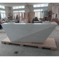 Norway Design Cold White Small Clinic Reception Desk Marble Stone Counter