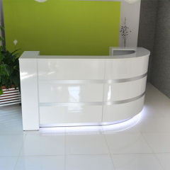 Denmark Design Silver Reception Desk with LED Light White Color