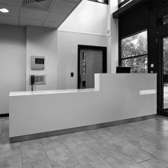 Belgium Design CORIAN Solid Surface Reception Desk with Backlit Logo