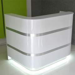 Denmark Design Silver Reception Desk with LED Light White Color
