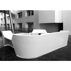 Fast Delivery Shop Mall Reception's Custom Desk in Corian Material